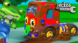 Baby Trucks Muddy Puddle Play  Geckos Garage  Trucks For Children  Cartoons For Kids [upl. by Curran]