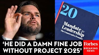 ‘Donald Trump Speaks For Himself’ JD Vance Denies Any Affiliation With Project 2025 [upl. by Farah905]