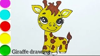 How to draw giraffe🦒🦒  giraffe drawing for kids step by step [upl. by Hgielar]