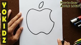 How to draw APPLE LOGO step by step [upl. by Lerim]