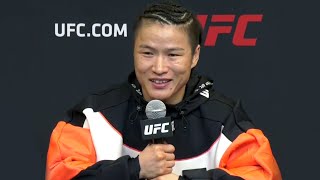 Zhang Weili PostFight Press Conference  UFC 281 [upl. by Yeblehs]