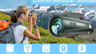 12x56 HD Monocular Telescope High Powered for Adults with Smartphone Adapter High Powered [upl. by Ilsa]