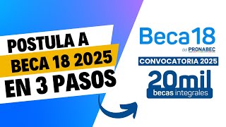 1 Beca 18 2025  Postula a Beca18 en 3 pasos ✅ [upl. by Aziza]