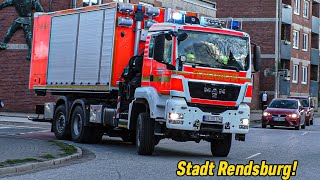 HORNWECHSEL  VRW  WLF uvm Einsatzfahrten Feuerwehr Rettungsdienst amp Polizei Stadt Rendsburg [upl. by Llerrot860]