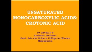 CROTONIC ACID [upl. by Cate]