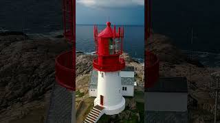 Farol de Lindesnes visto de uma vista aérea Vídeo de drone em 4k [upl. by Aihcats888]