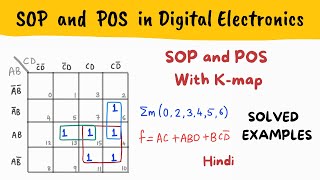 SOP AND POS WITH KMAP  Minimize SOP and POS with Kmap solved examples  Hindi [upl. by Ettore]