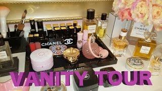 My Chanel Vanity Tour  How to Organize Makeup amp Tips [upl. by Penrod564]