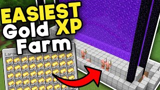 Easiest Gold XP Farm Minecraft Bedrock 121 [upl. by Anivid]