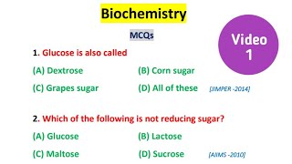 Biochemistry MCQ With Answers Biochemistry MCQSeries Videos  Part 1 [upl. by Lyrrad]