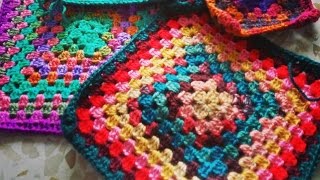 طريقة عمل مربع بالكروشيه  جراني سكوير  How to Granny square for beginners [upl. by Norbert788]