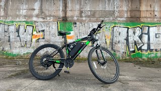 First Ride E Bike 1500w 48v 175ah DIY conversion 35mph  MTB Electric Bike Mountain EBike [upl. by Humfried]