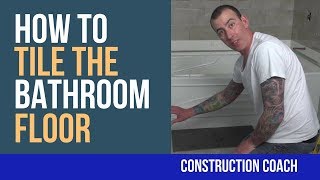 How to Tile the Bathroom Floor  DIY [upl. by Lekzehcey295]