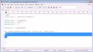 Beginner PHP Tutorial  114  Connecting to a Server and Database Part 2 [upl. by Yecam]