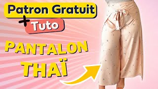 Tuto couture FACILE  Pantalon Thaïlandais  PATRON GRATUIT [upl. by Kavita]