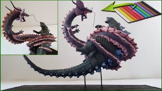 GODZILLA VS TIAMAT BATTLE SCENE WITH CLAY PLASTILINA Godzilla x Kong 2024 [upl. by Lareena]