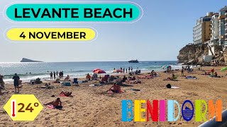 Benidorm Levante beach 4 November 2024 Costa Blanca Spain [upl. by Rusert286]