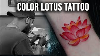 Coloured Lotus Tattoo by tattoosbyabhishek [upl. by Buehler565]