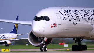 4K Virgin Atlantic A3501000 take off a350 manchesterairport [upl. by Nnav994]