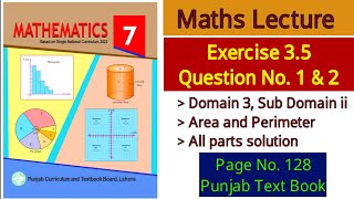 Ex 35  Mathematics  Class 7th  Q1 and 2  Punjab Text Book StudySpot005 [upl. by Anot]