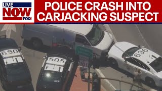 Crazy police chase Suspect carjacks 3 vehicles during highspeed pursuit in LA  LiveNOW from FOX [upl. by Isleana]