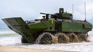 US Marines New Amphibious Combat Vehicle With 30mm Cannon [upl. by Aire801]