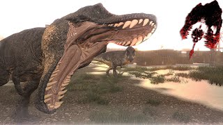 The Isle  TRex Vs Trike Giga Slaughter GamePlay [upl. by Ylecic10]