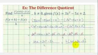 Ex 3 The Difference Quotient Quadratic Function [upl. by Ynad133]