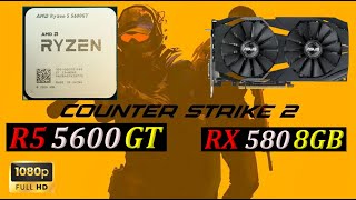 RYZEN 5 5600GT  RX 580 8GB  COUNTER STRIKE 2  CS2 Competitive Settings 1080p [upl. by Annas]