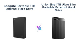 Seagate 5TB vs UnionSine 1TB Ultra Slim Portable External Hard Drive [upl. by Retsam413]