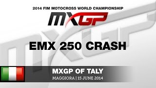 MXGP of Italy 2014 EMX250 Crash  Motocross [upl. by Yatnwahs]