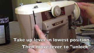 Step1 remove throat plate Singer 401 [upl. by Noslen]