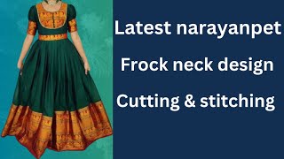 narayanapet long frock neck design cutting and stitching in telugulongfrockneckdesignbeginners [upl. by Thurlow724]