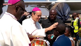 Accueil à Lubumbashi de Mgr Mitja Leskovar Nonce Apostolique en RDC Vendredi 02 Août 2024 [upl. by Romilda]