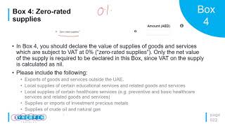 UAE VAT Return Box 4  Zero rated supplies [upl. by Karolyn]