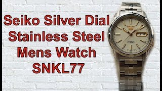 Seiko Silver Dial Stainless Steel Mens Watch SNKL77 [upl. by Sivahc843]