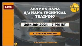 SAP ABAP on HANA cum S4HANA Live Training with CDS Views AMDP Fiori Elements BOPF by Anubhav [upl. by Aillicirp]