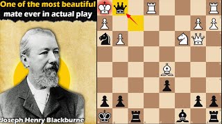 One of the most beautiful mate ever in actual play  Steinkuehler vs Blackburne 1863 [upl. by Sivat]