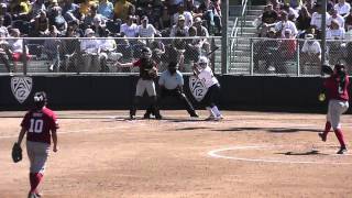 Jamia Reid steals home  2012 NCAA Softball playoffs Cal v Arkansas 1 [upl. by Esille]