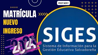 ¿CÓMO MATRICULAR estudiantes de NUEVO INGRESO en SIGES  2024  MATRICULA paso a paso [upl. by Mahseh384]