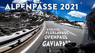 Alpenpässe Schweiz Italien Österreich 2021  Triumph Bonneville T120 Black  Stelvio Flüelapass [upl. by Yekcaj]