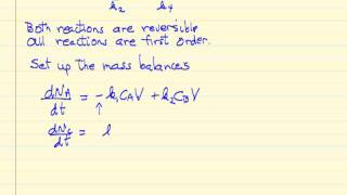 Mass Balance for Reversible Reactions in a Batch Reactor [upl. by Sherline901]