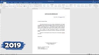 Como hacer una carta de recomendación personal en Word [upl. by Yeung]