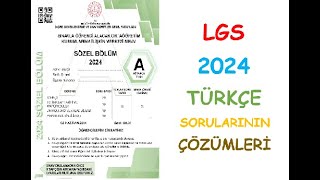 2024 LGS TÜRKÇE SORULARININ ÇÖZÜMLERİ [upl. by Anayeek612]