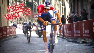 Mathieu van der Poel INSANE POWER DATA at Strade Bianche 2021 [upl. by Bernt]