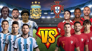 Argentina 🆚 Portugal Football Legends Messi Ronaldo Maradona Eusebio 🔥 [upl. by Enywtna]