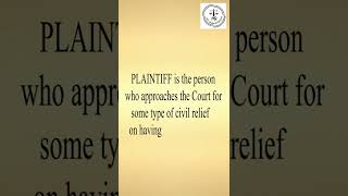 Meaning of the term Plaintiff  Adv Melisa Rodrigues [upl. by Susannah434]