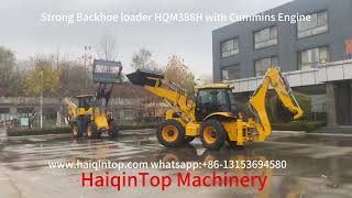 ew strong backhoe loader with 4 wheels steering  Haiqintop machinery [upl. by Nibuz]