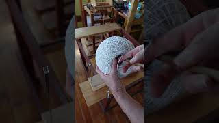 Plying a recycled yarn from a center pull ball spinningwheel yarn [upl. by Behn382]