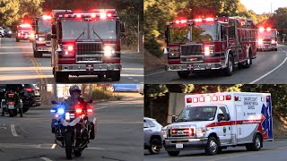 Woodside Fire Department Rescue 7 Responding Code 3 With SMCSO Motors E7 and BC2 [upl. by Chobot]